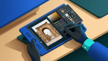 Интерфейс платного аналога Photoshop с панелью инструментов и слоями